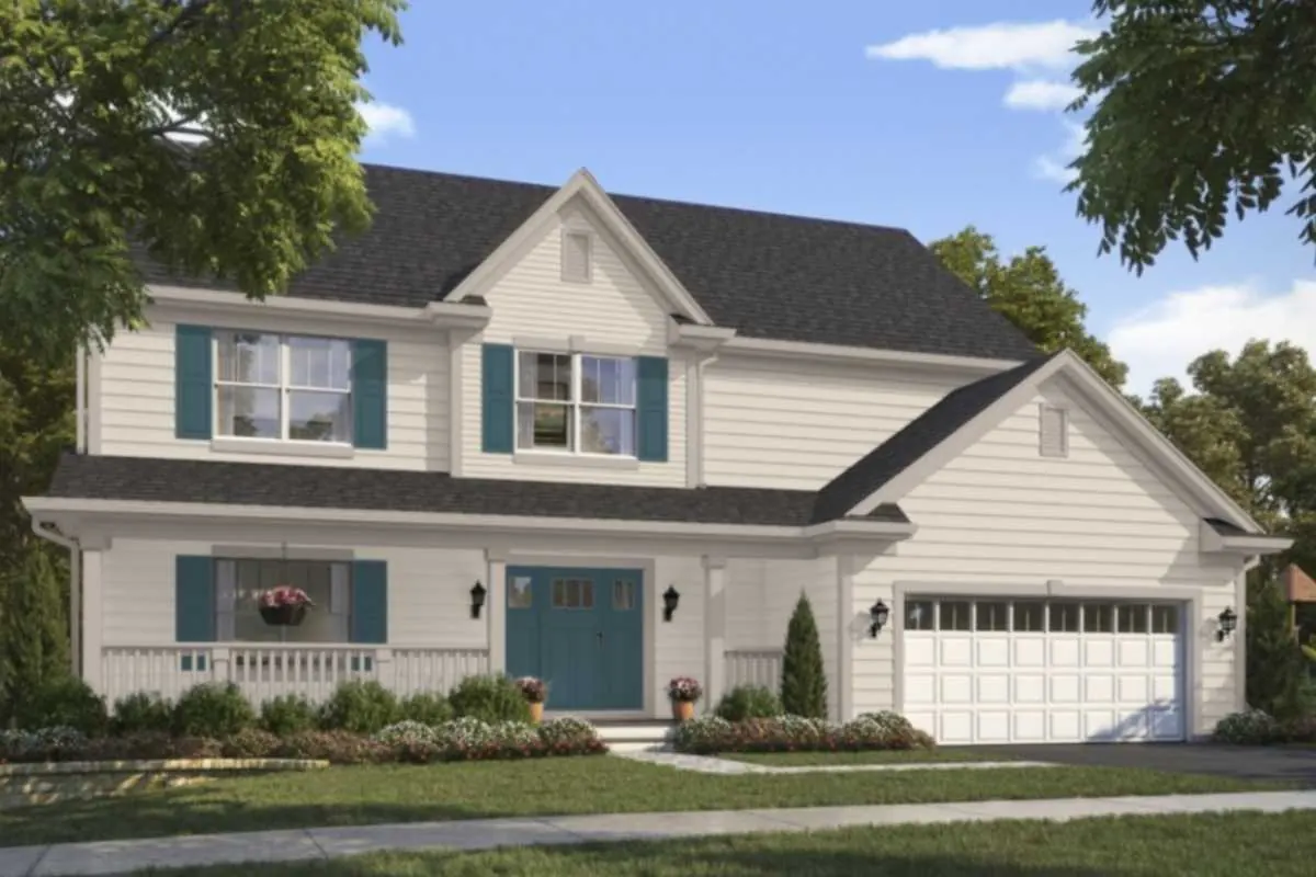 Divine White SW 6105 paint swatch shown as a Tallyn's Reach exterior scheme