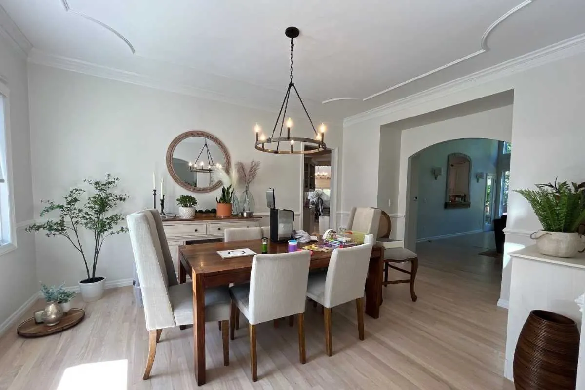 Neutral interior paint swatches arranged for choosing