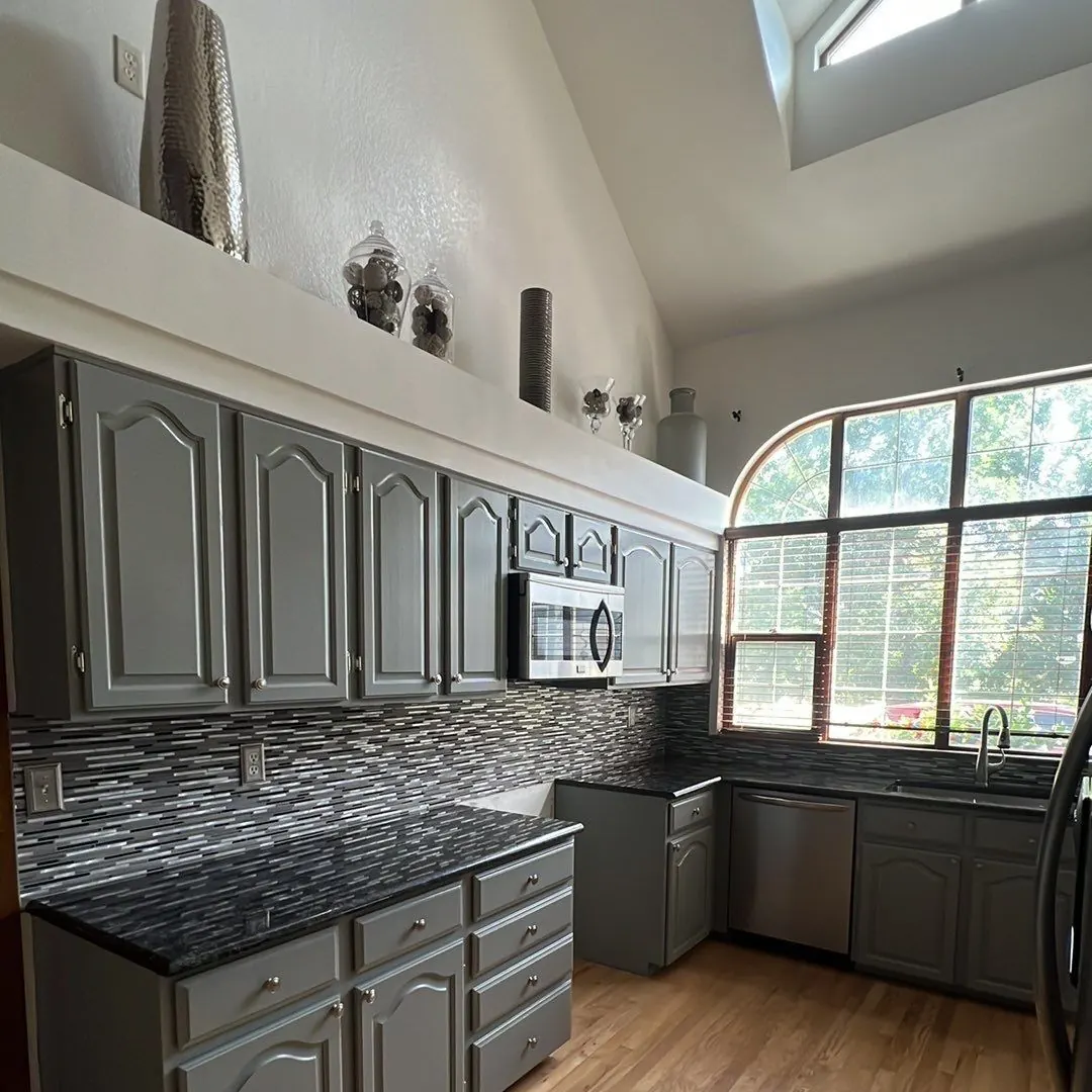 Floor-to-ceiling repainted cabinets, Denver metro