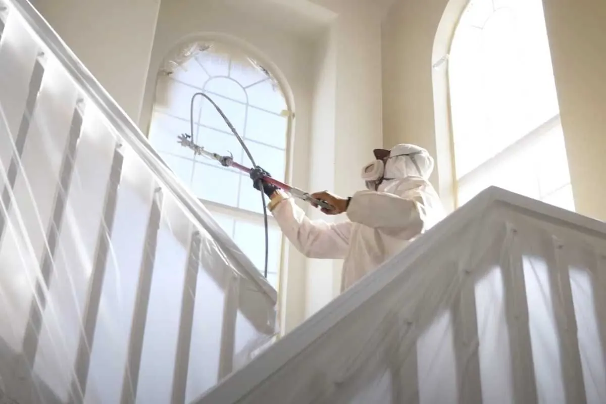 Interior railing and trim work by a Kind Home painter